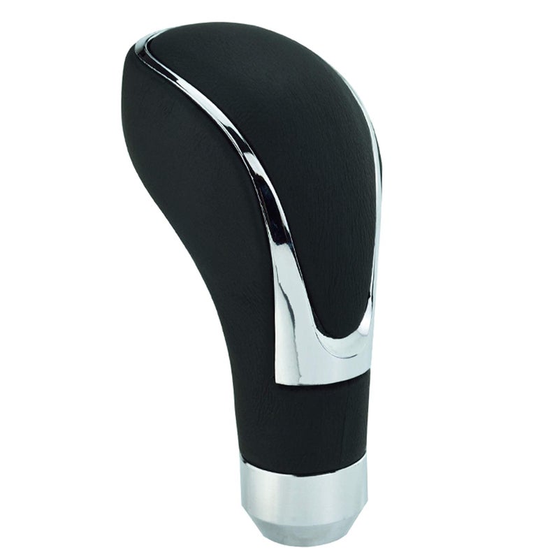Abfer Leather Shift Knob Cool Car Gear Stick Shifter Lever Handle Head Replacement Fit for Most Automatic Manual Transmission Vehicle, Black - Image 1